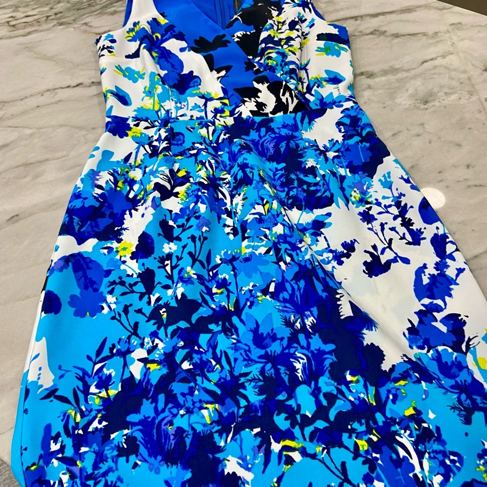 Andrew Marc Blue Floral Mini Sundress